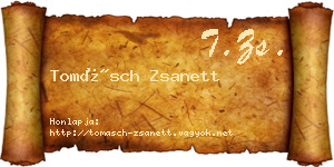Tomásch Zsanett névjegykártya
